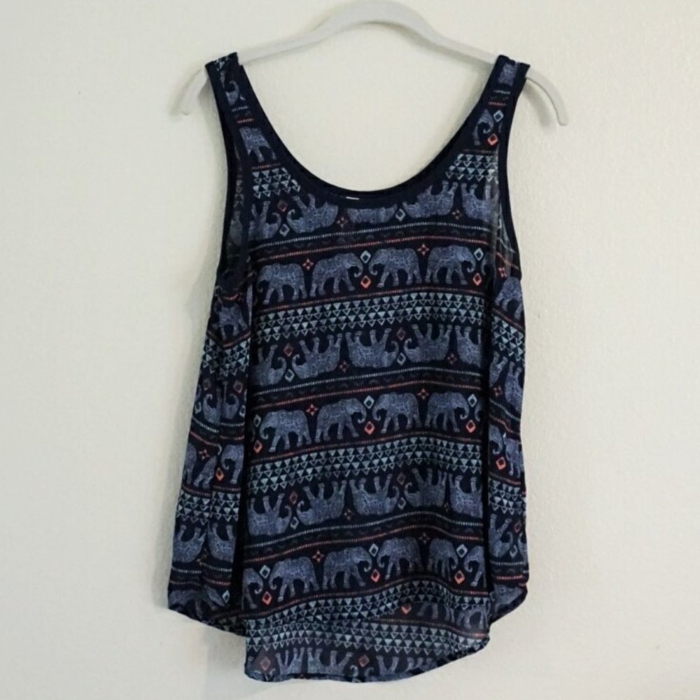 Mudd Navy Blue Elephant Tank